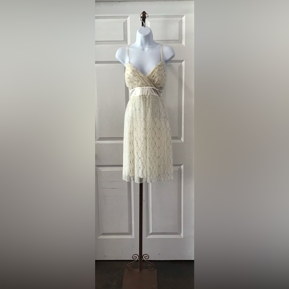 Vintage Bwear Cream Satin Dress